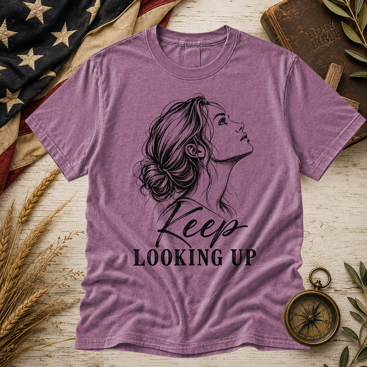 Berry Women's Keep Looking Up Comfort Colors tee