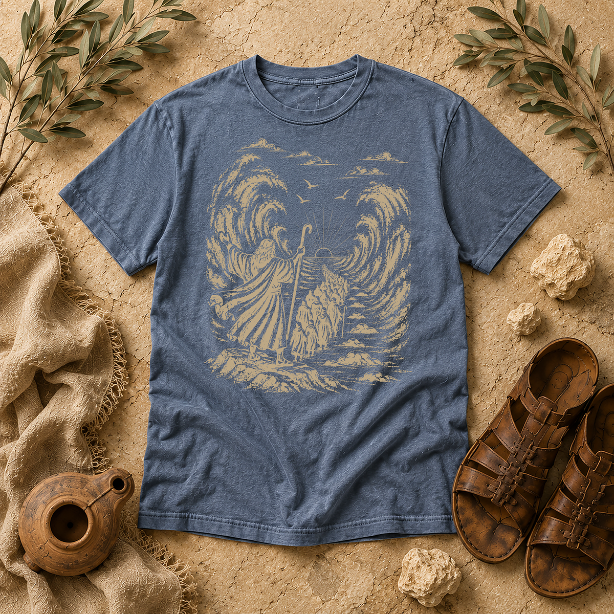 Blue Jean Moses Parting the Red Sea Comfort Colors tee