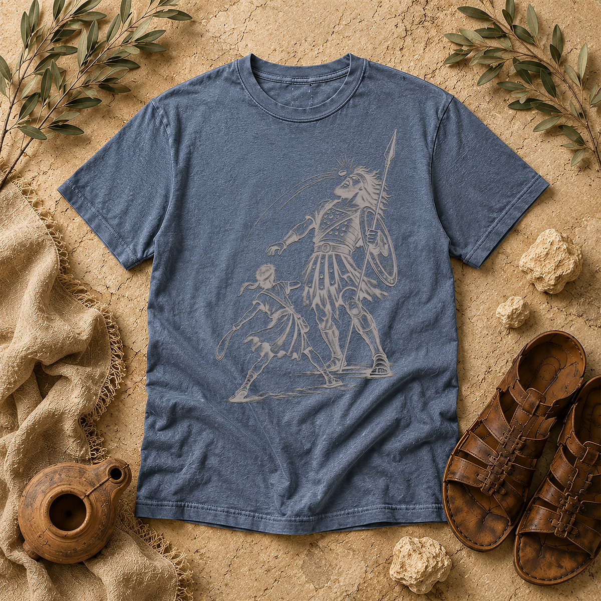 Blue Jean David and Goliath Comfort Colors tee