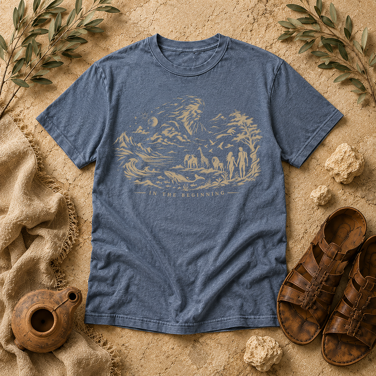 Blue Jean In The Beginning Comfort Colors tee