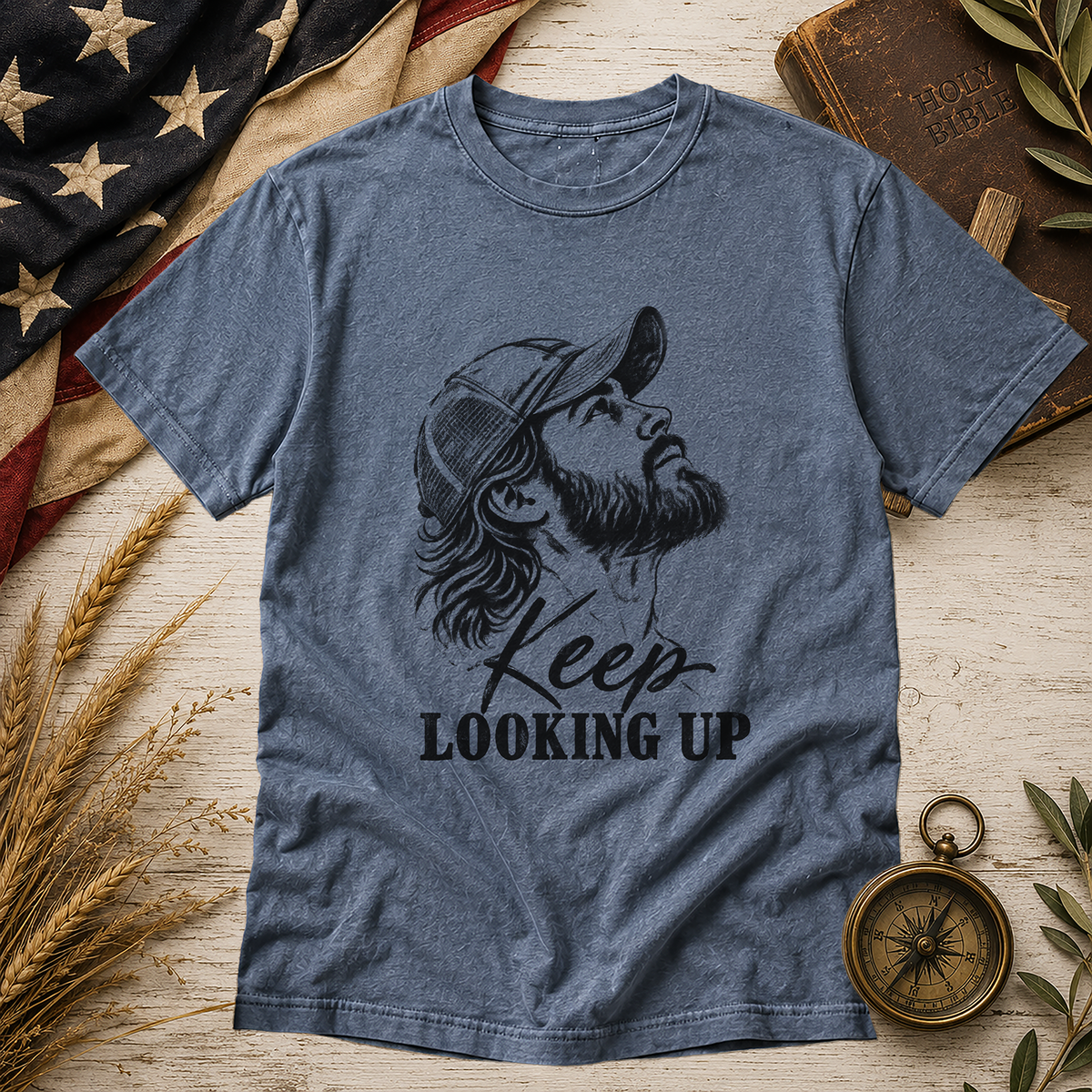 Blue Jean Men's Keep Looking Up Comfort Colors tee