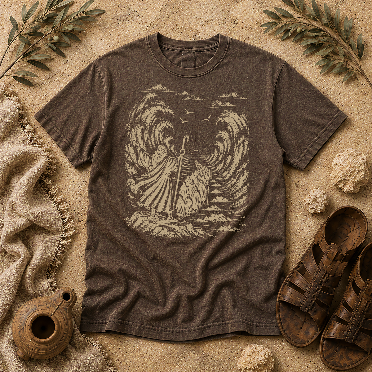 Espresso Moses Parting the Red Sea Comfort Colors tee