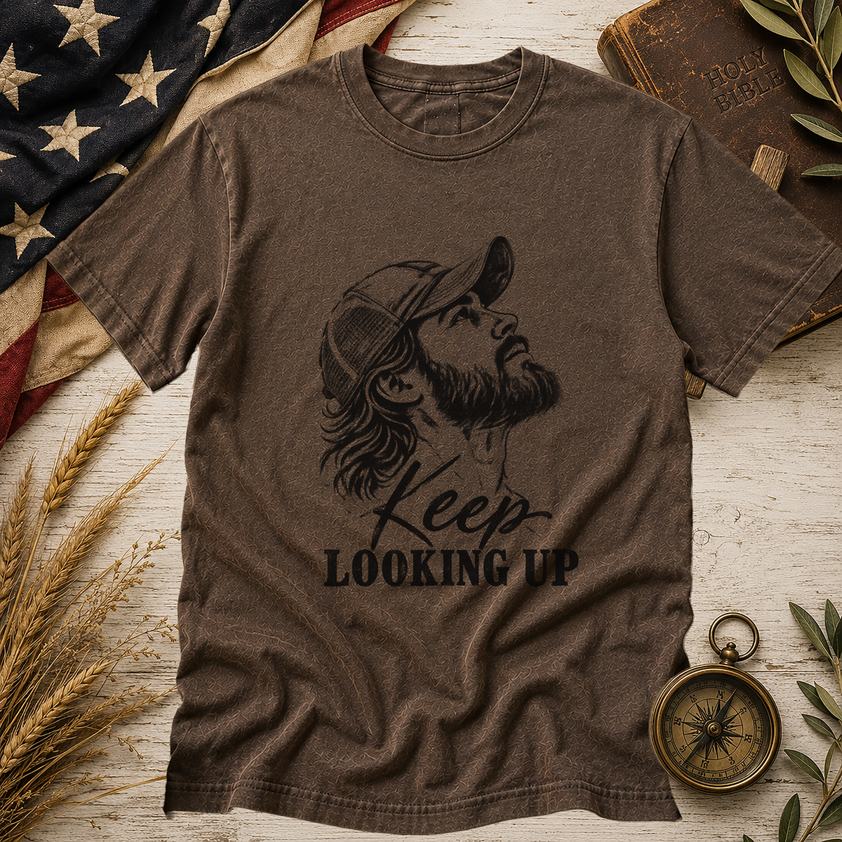 Espresso Men's Keep Looking Up Comfort Colors tee