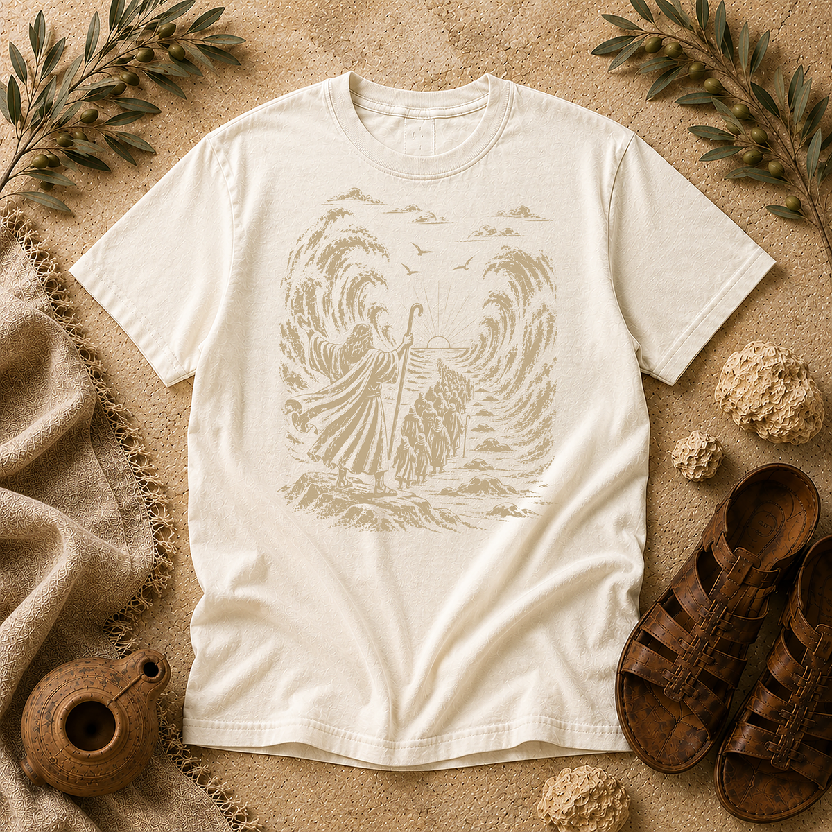 Ivory Moses Parting the Red Sea Comfort Colors tee