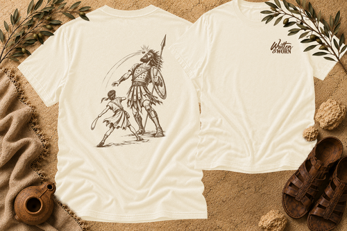 Ivory David and Goliath Comfort Colors two-sided tee