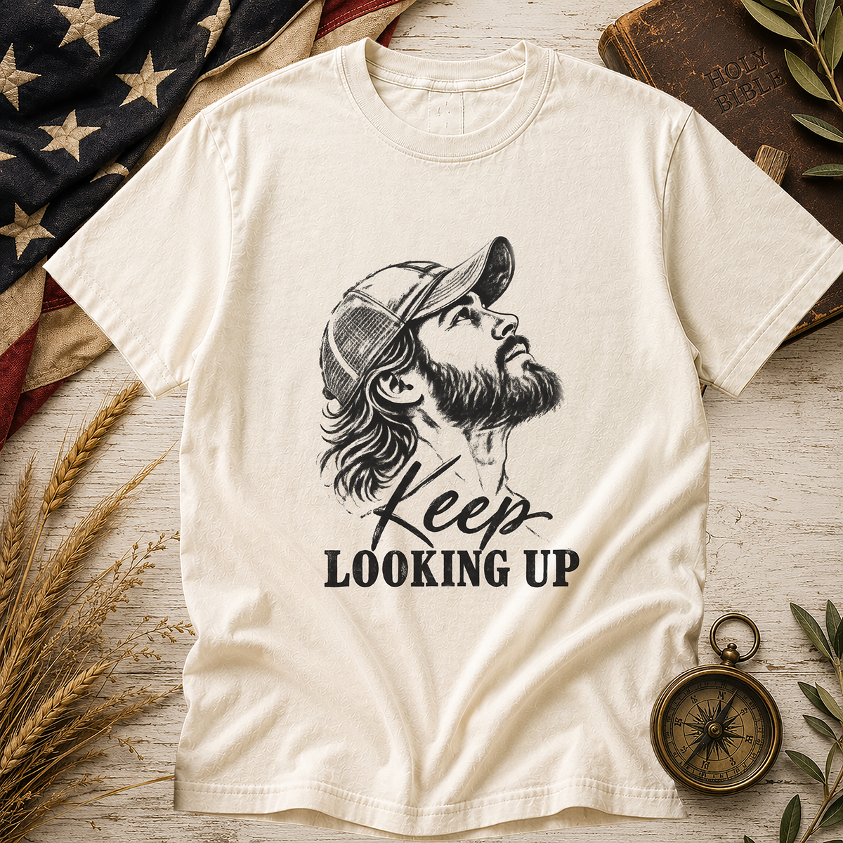 Ivory Men's Keep Looking Up Comfort Colors tee