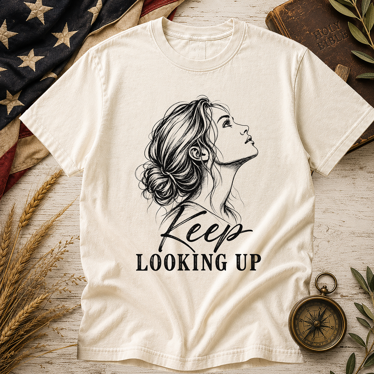 Ivory Women's Keep Looking Up Comfort Colors tee