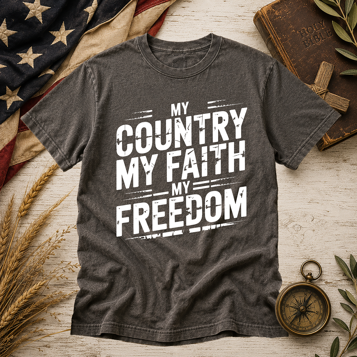 Pepper My Country My Faith Comfort Colors tee