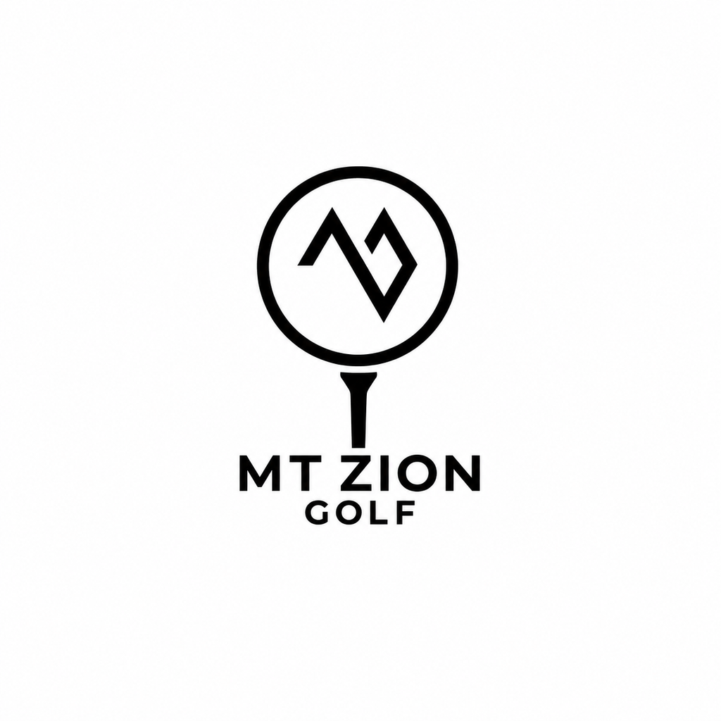Mt. Zion Golf logo application with white spacing
