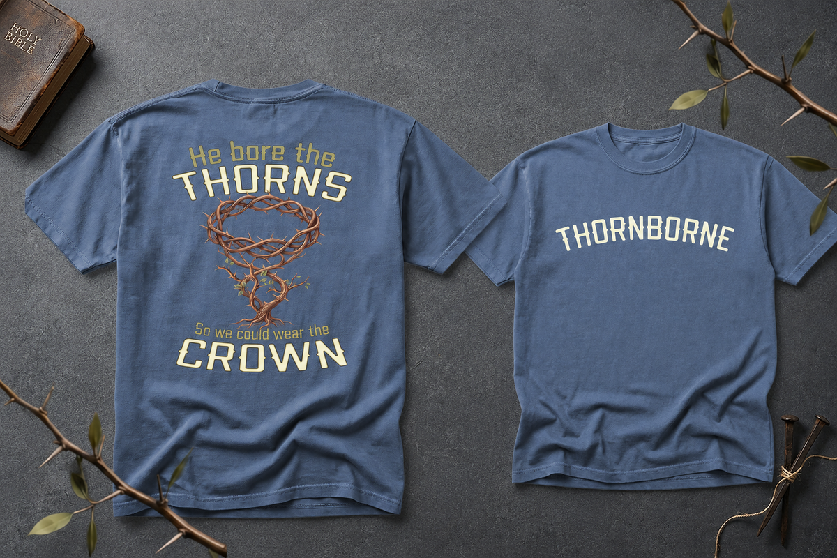 Thornborne Blue Jean shirt back and front flat layout