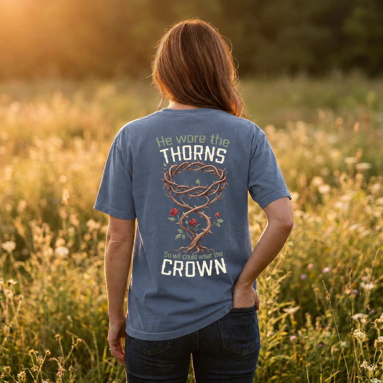 Women's Blue Jean back mockup